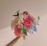 Jfloral Artificial_Pastel_Wedding_Bouquet_Bridal_Bouquet Pink Blue Peach White